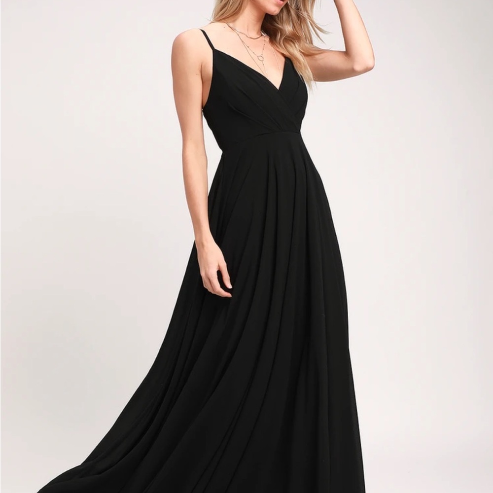 NWT Lulu's All About Love Black Maxi Dress